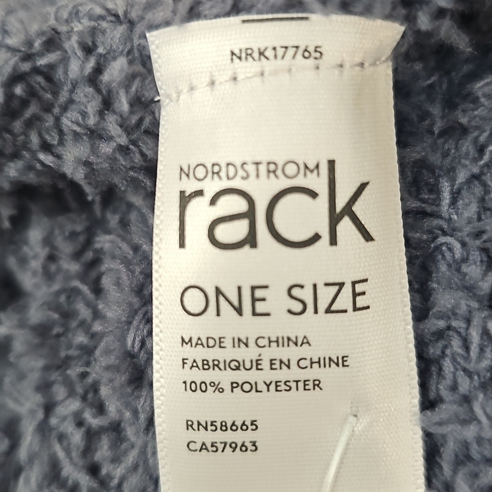 New Nordstrom Rack Solid Cozy Ribbed Textured Muffler Scarf Blue OS - Picture 6 of 9
